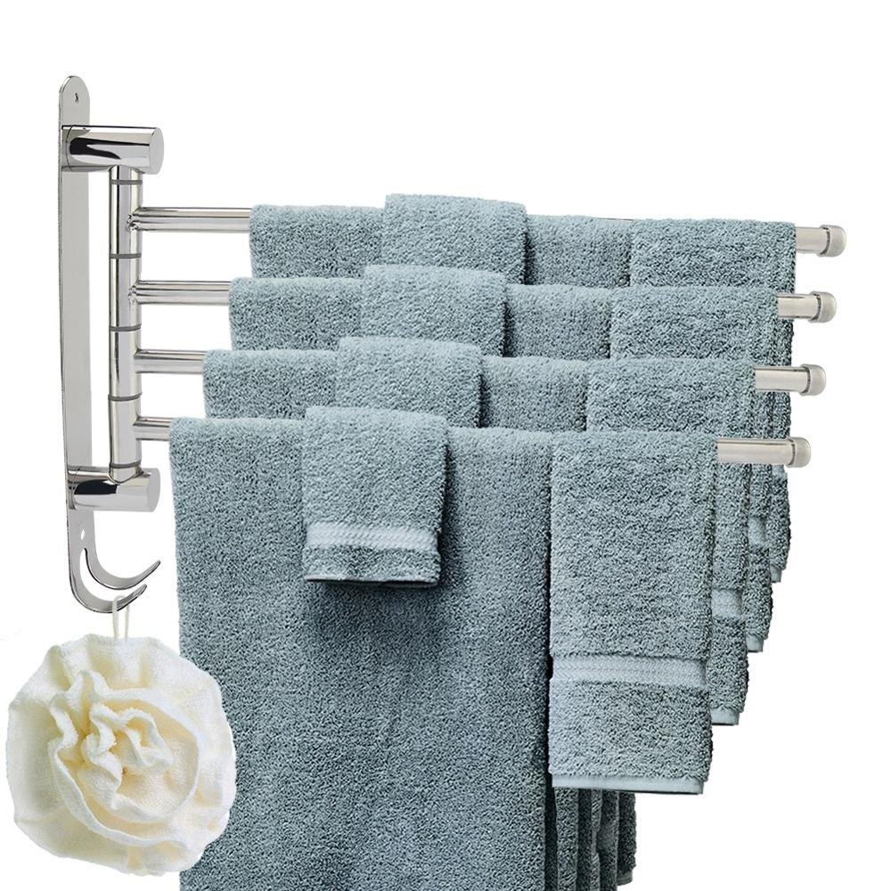 Rotating Towel Rail with Hooks
